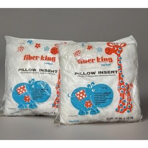Set Of 2 Fairfield Poly-fil Pillow Inserts 12" x 12" (Factory Sealed/Open Bag)